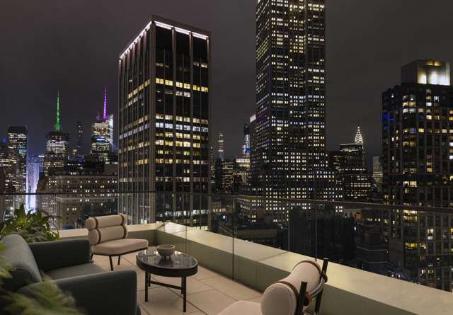 Terrace suite at Virgin Hotels New York, offering beautiful views.